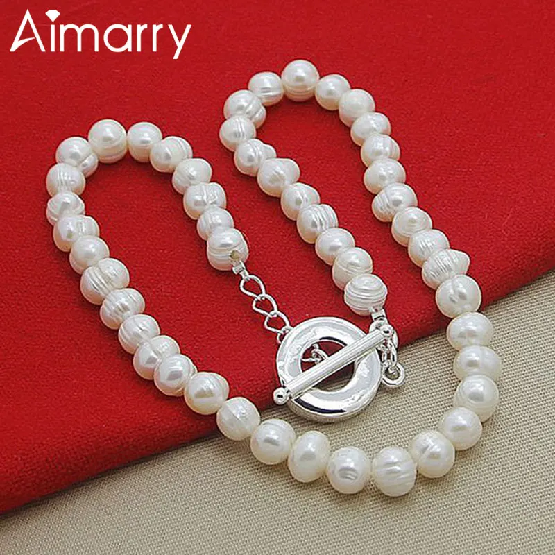 Aimarry 925 Sterling Silver 8MM White Pink Pearl TO Chain Necklace For Women Fashion Jewelry Party Engagement Wedding Gifts
Aimarry 925 Sterling Silver 8MM White Pink Pearl TO Chain Necklace For Women Fashion Jewelry Party Engagement Wedding Gifts