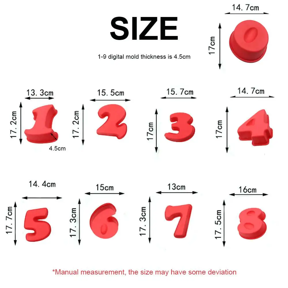9 Pcs Silicone Digital Cake Mold Cake 0-8 Numbers Shape Cake Decoration baking Tool For Wedding Birthday Anniversary
9 Pcs Silicone Digital Cake Mold Cake 0-8 Numbers Shape Cake Decoration baking Tool For Wedding Birthday Anniversary