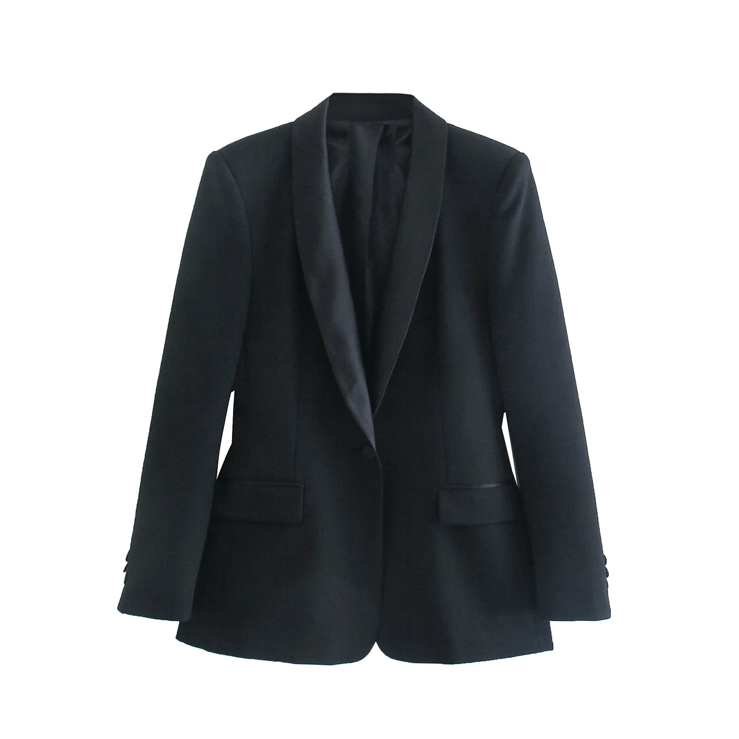 Women Solid Black Office Lady Formal Fashion Blazer Dinner Jacket Female Turn Down Collar Single Button Pocket Party Coat Top
Women Solid Black Office Lady Formal Fashion Blazer Dinner Jacket Female Turn Down Collar Single Button Pocket Party Coat Top
