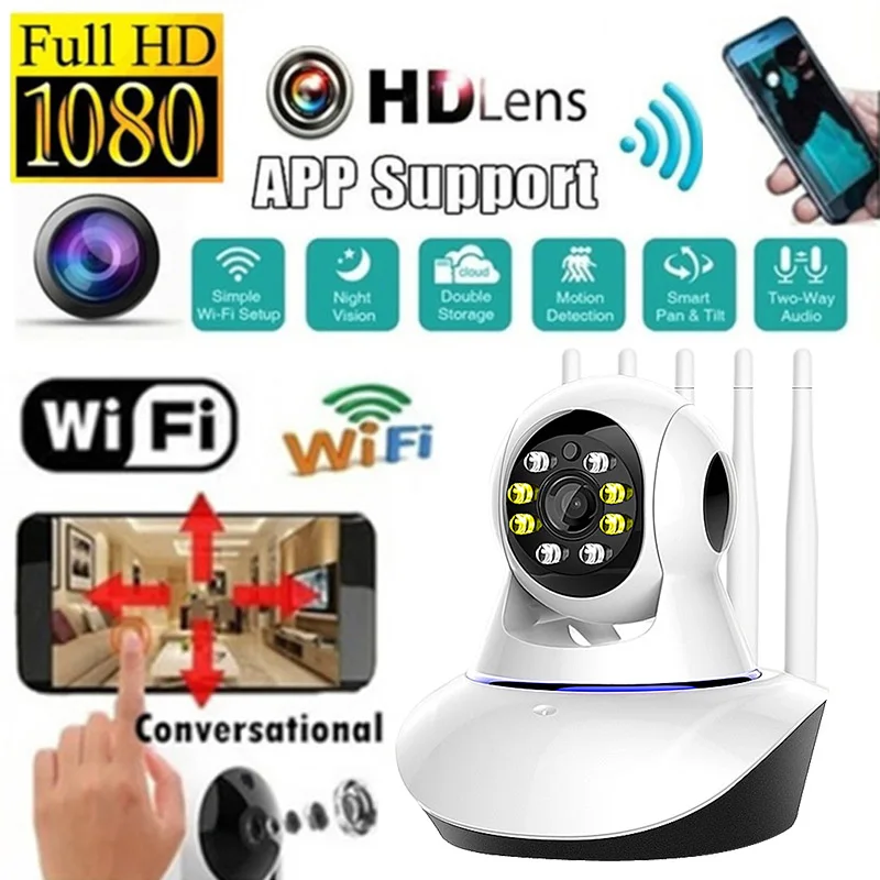 1080P Wireless IP Camera Pan Tilt 2MP Dome Indoor Two Way Audio CCTV Wifi Camera Baby Monitor Video Security Surveillance
1080P Wireless IP Camera Pan Tilt 2MP Dome Indoor Two Way Audio CCTV Wifi Camera Baby Monitor Video Security Surveillance