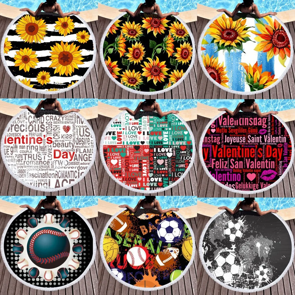 New Summer quick drying alphabet pattern painting beach towel beach holiday tourism circular bath towel with tassel yoga mat 
New Summer quick drying alphabet pattern painting beach towel beach holiday tourism circular bath towel with tassel yoga mat