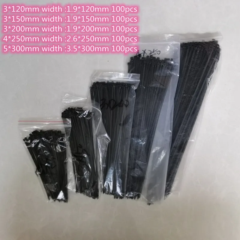 500pcs/lot Nylon Cable Ties 120mm 150mm 200mm 250mm 300mm Black White Self Locking Cable Wire Zip Ties
500pcs/lot Nylon Cable Ties 120mm 150mm 200mm 250mm 300mm Black White Self Locking Cable Wire Zip Ties