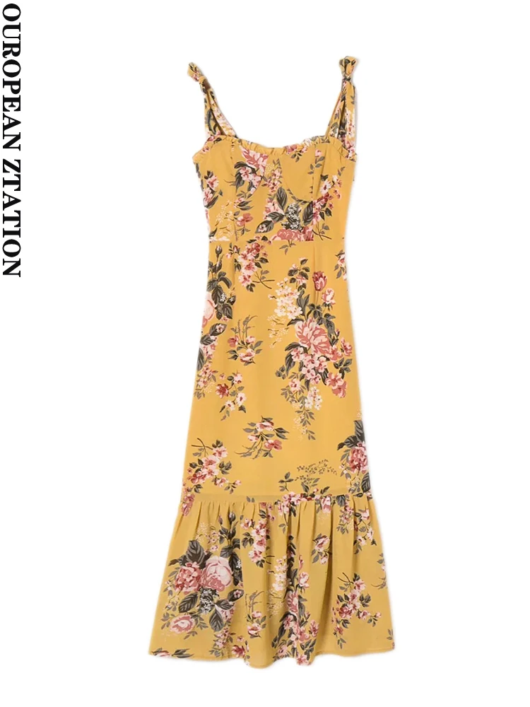 Women 2022 fashion new floral print sling midi dress vintage backless bow tied straps female dresses vestidos
Women 2022 fashion new floral print sling midi dress vintage backless bow tied straps female dresses vestidos
