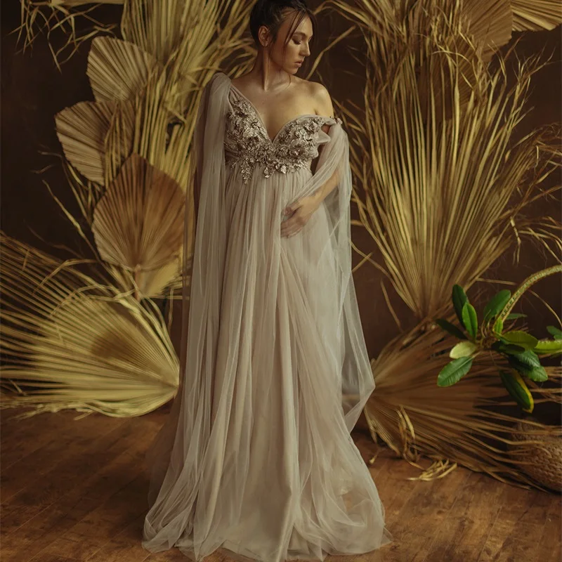Maternity Robes For Photography Lace Applique Beads A Line Pregnancy Evening Dress Babyshower Bridal Sleepwear Tulle Custom Made
Maternity Robes For Photography Lace Applique Beads A Line Pregnancy Evening Dress Babyshower Bridal Sleepwear Tulle Custom Made