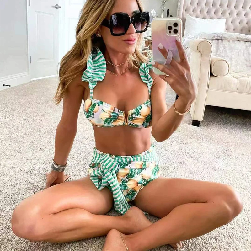 2 Piece Bikini Women Ruffle Swimwear Fruit Print Bathing Suit Swimming Suit High Waist Swimsuit V Neck Bikini Biquinis Bather
2 Piece Bikini Women Ruffle Swimwear Fruit Print Bathing Suit Swimming Suit High Waist Swimsuit V Neck Bikini Biquinis Bather