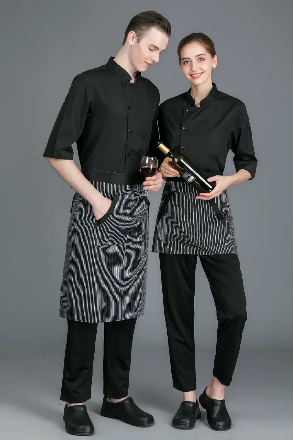 

Chef Jacket Seven-quarter Sleeve Cook Waiter Uniform Summer Kitchen Restaurant Catering Hotel Cafe Work Shirt