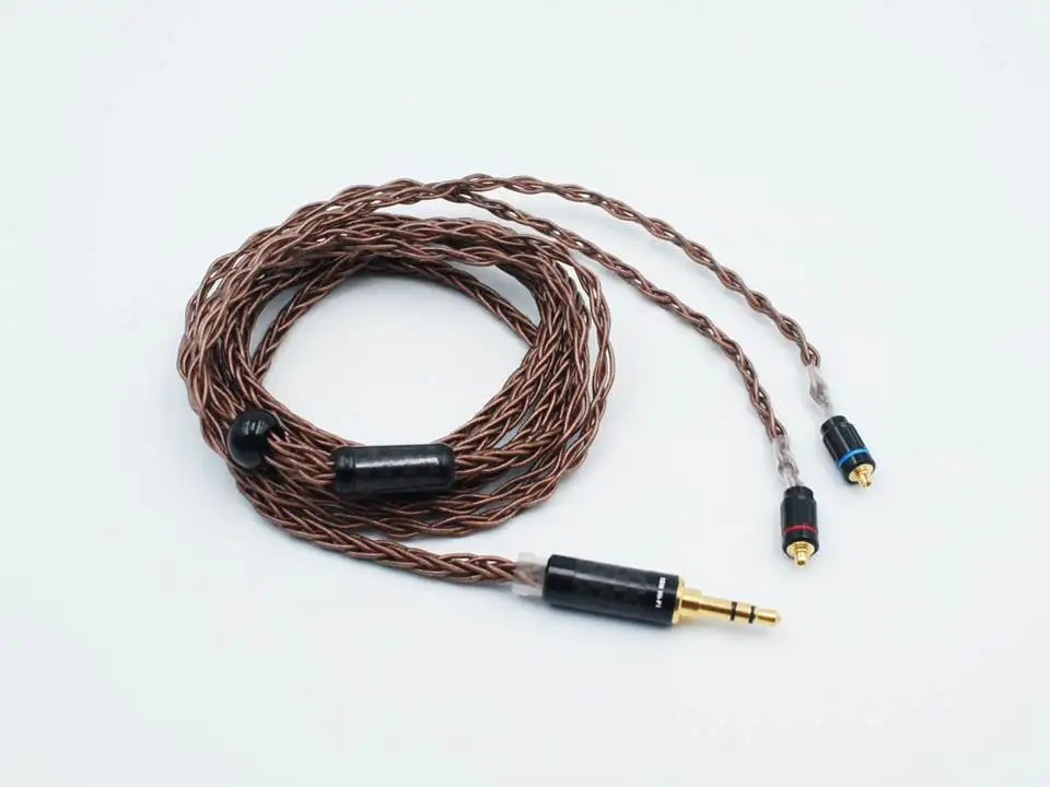 8-жильный 19-жильный Плетеный Hi-Fi аудиофил IEM наушник is OCC с улучшенным кабелем для