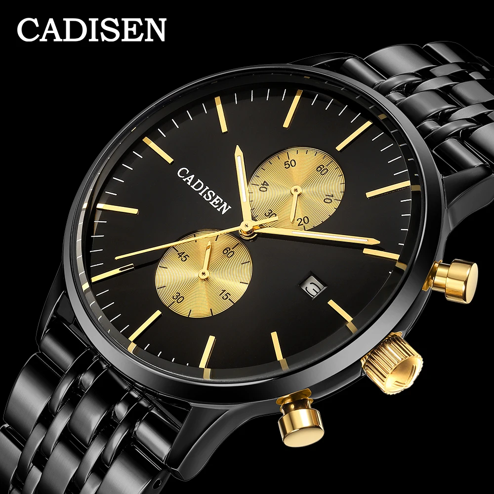 

CADISEN Top Brand Luxury Men Watches Waterproof 50M Stainless Steel Montre Homme MIYOTA OS11 Quartz Wristwatch Relogio Masculino