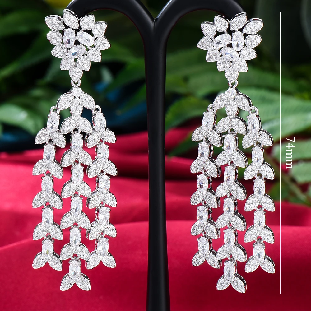 High Quality Luxury Shiny Sparkly Pendant Earrings For Women Wedding Party CZ Dubai Bridal Earrings Fashion Jewelry
High Quality Luxury Shiny Sparkly Pendant Earrings For Women Wedding Party CZ Dubai Bridal Earrings Fashion Jewelry