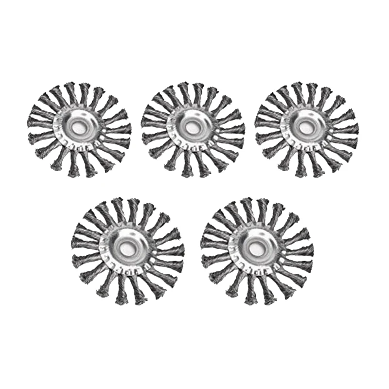5 Pcs 115mm Flat Wire Wheel,Knot Wire Brush for Angle Grinder,Wire Wheel for Rust Removal,Paint Removal,Sanding,Deicing
5 Pcs 115mm Flat Wire Wheel,Knot Wire Brush for Angle Grinder,Wire Wheel for Rust Removal,Paint Removal,Sanding,Deicing