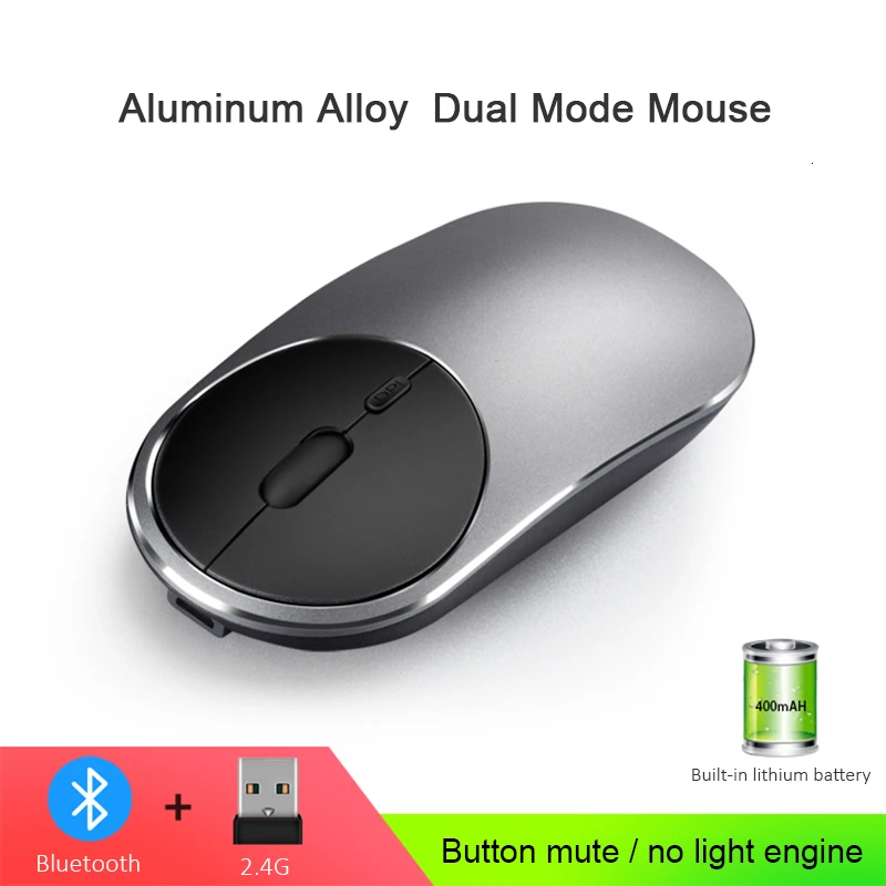 Беспроводная Usb + Bluetooth мини компьютерная мышь Двухрежимная перезаряжаемая