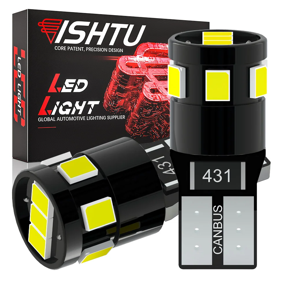 

ISHTU 2 шт. W5W T10 светодиодный лампы 2835 9SMD 12V Canbus 194 168 WY5W салона Купол Чтение номерного знака светильник Автоматическая сигнальная лампа