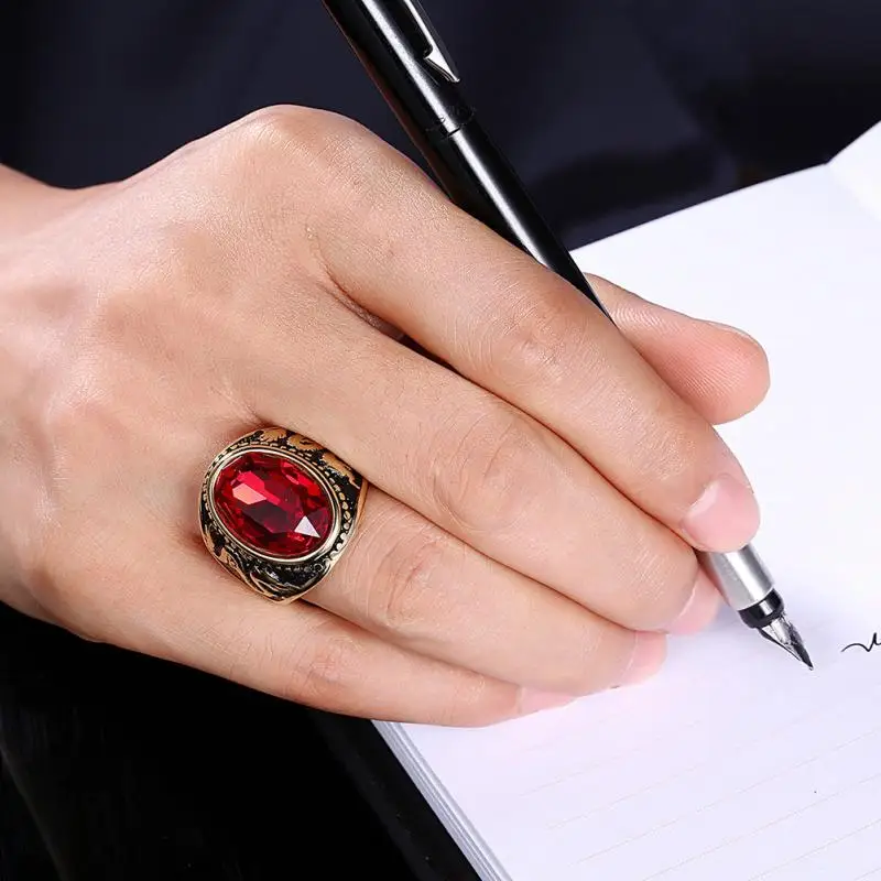 Temperament Fashion Punk Red Zircon Metal Ring Men's Ring Prom Banquet Party Jewelry Gift
Temperament Fashion Punk Red Zircon Metal Ring Men's Ring Prom Banquet Party Jewelry Gift