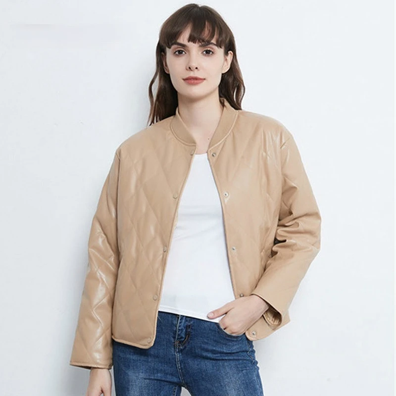 Женская Стеганая куртка с длинным рукавом, свободная Повседневная зимняя куртка из искусственной кожи с узором ромбиками, 2021
Женская Стеганая куртка с длинным рукавом, свободная Повседневная зимняя куртка из искусственной кожи с узором ромбиками, 2021