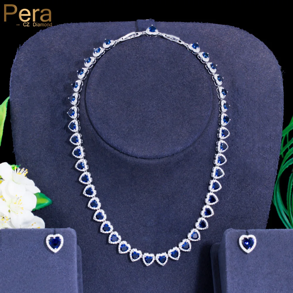 Pera Romantic Love Heart Charm Royal Blue Cubic Zirconia Women Wedding Party Costume Necklace Jewelry Sets for Brides J476
Pera Romantic Love Heart Charm Royal Blue Cubic Zirconia Women Wedding Party Costume Necklace Jewelry Sets for Brides J476