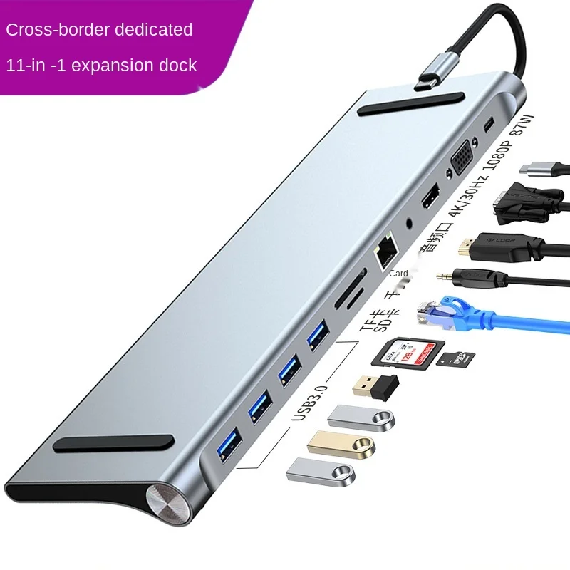 Type C 11 in One Desktop Bracket Expansion USB C to Hub 4 USB 3.0 HDMI RJ45 Audio TF Card Reader Notebook Expansion
Type C 11 in One Desktop Bracket Expansion USB C to Hub 4 USB 3.0 HDMI RJ45 Audio TF Card Reader Notebook Expansion