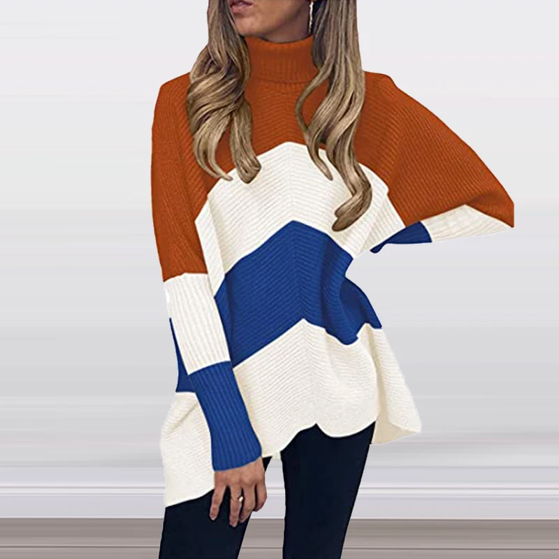 Women Fashion Turtleneck Rib Knitting Tops Pullover Elegant Long Sleeve Office Lady Jumper Autumn Winter Clock Patchwork Sweater
Women Fashion Turtleneck Rib Knitting Tops Pullover Elegant Long Sleeve Office Lady Jumper Autumn Winter Clock Patchwork Sweater