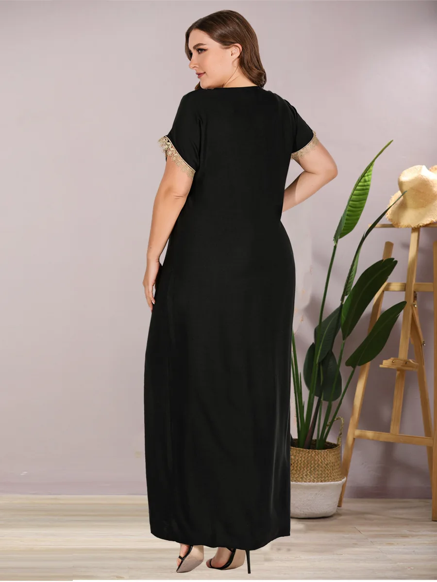 summer modest ethnic women short sleeve maxi dress plus size beading design casual loose ramadan kaftan long gown VKDR2038 
summer modest ethnic women short sleeve maxi dress plus size beading design casual loose ramadan kaftan long gown VKDR2038