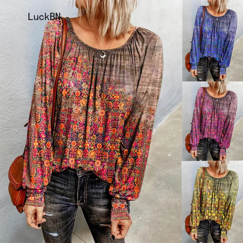 New Women Tops 2021 Autumn Winter Shirt Fashion Floral Long Sleeved Round Neck Shirts Female Casual Blouse Loose Street Blouses
New Women Tops 2021 Autumn Winter Shirt Fashion Floral Long Sleeved Round Neck Shirts Female Casual Blouse Loose Street Blouses