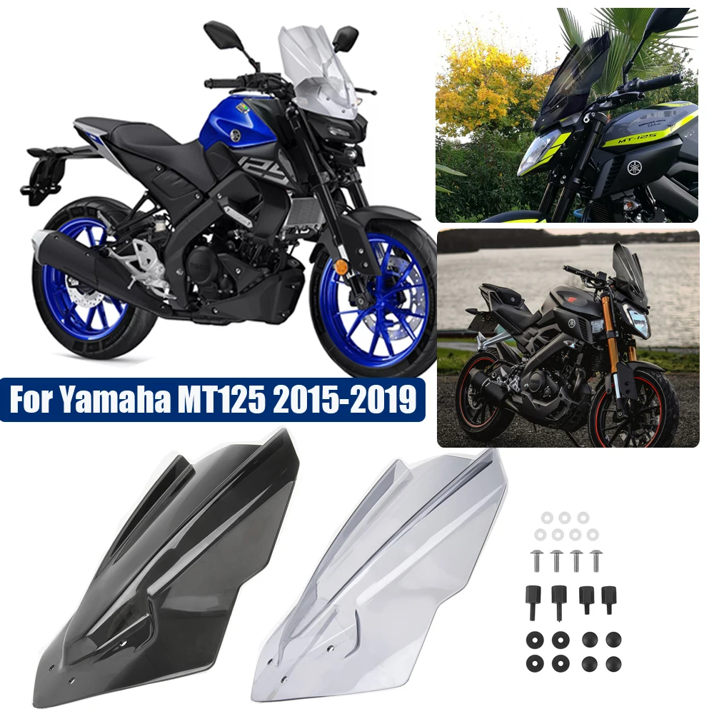 

Tall Windshield Windscreen Wind Screen Shield Deflector for Yamaha MT125 MT 125 2015 2016 2017 2018 2019 Accessories