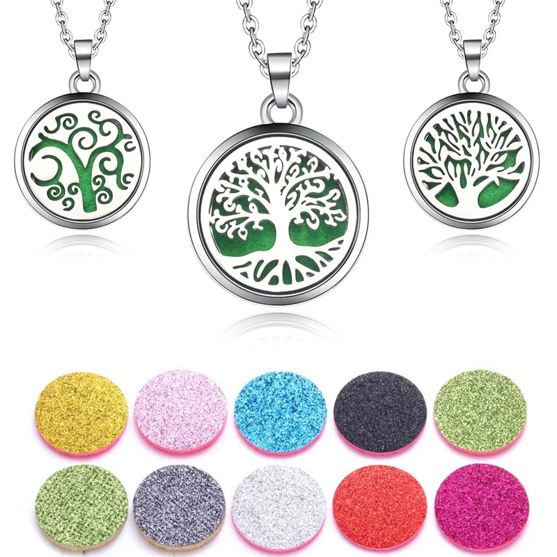 

Women's Delicate Stainless Steel Aroma Diffuser Necklace Essential Oils Aromatherapy Perfume Locket Pendant Necklace DIY Pads