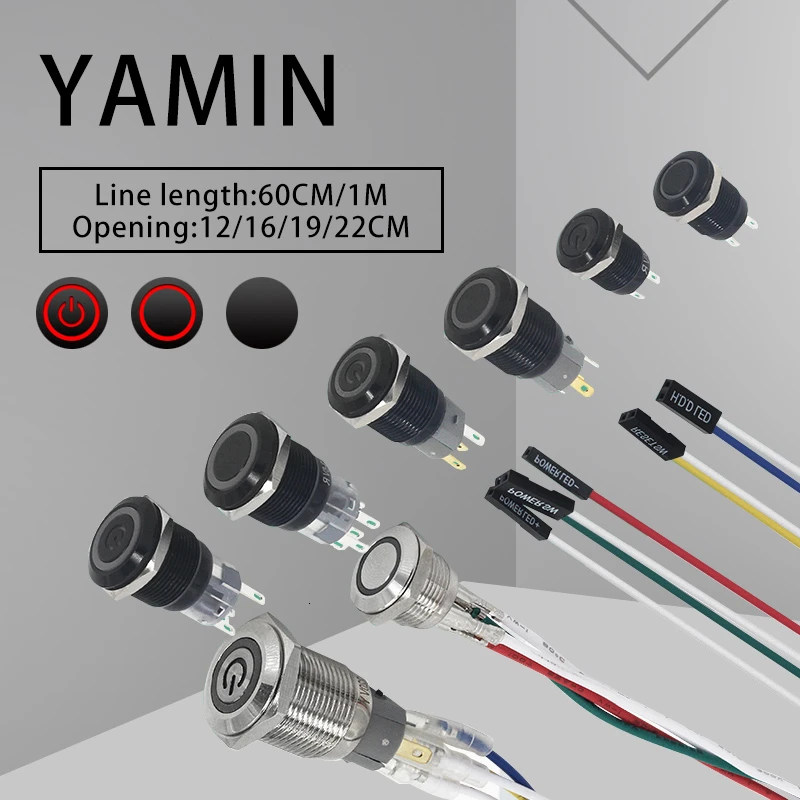 19mm Metal Push Button Switch 3-6V DIY With Wire For Computer PC Lamp Light Main Board Power Supply Black/Silver
19mm Metal Push Button Switch 3-6V DIY With Wire For Computer PC Lamp Light Main Board Power Supply Black/Silver