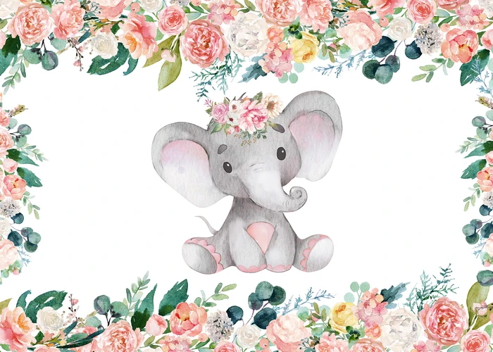 Elephant Baby Shower Background Pink Girl Elephant Backdrop Floral Girl Birthday Party Banner Backdrops Photocall
Elephant Baby Shower Background Pink Girl Elephant Backdrop Floral Girl Birthday Party Banner Backdrops Photocall