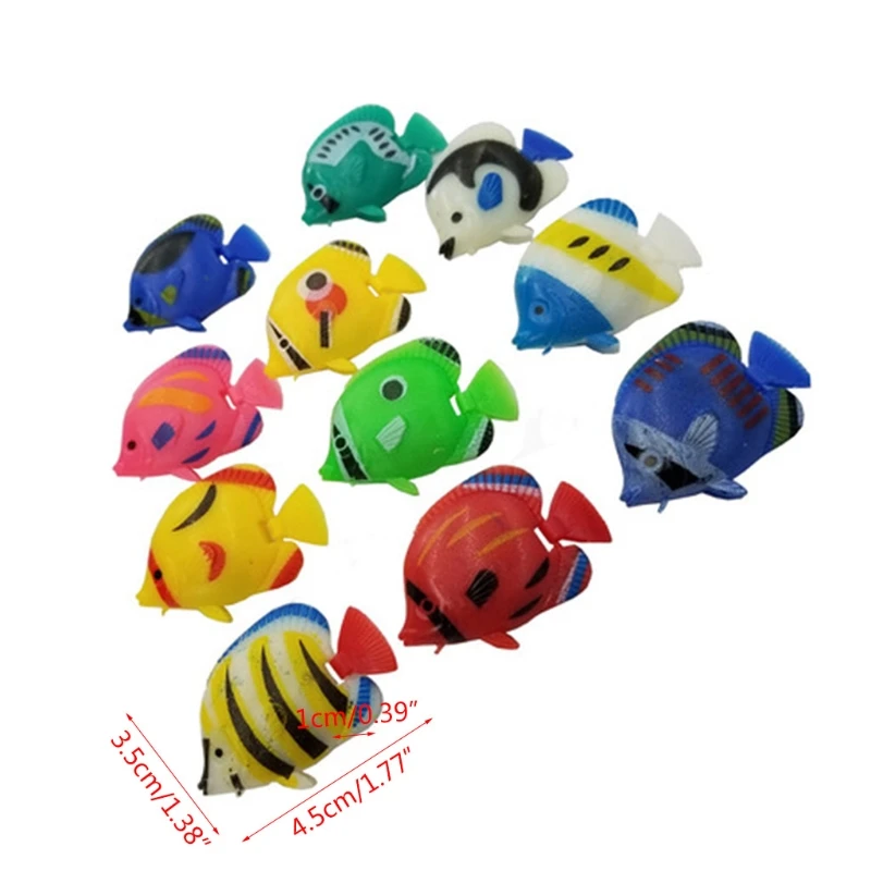 

HUYU 12 шт. DIY плавающие пластиковые тропические рыбы, аквариумное украшение, детская игрушка для ванной