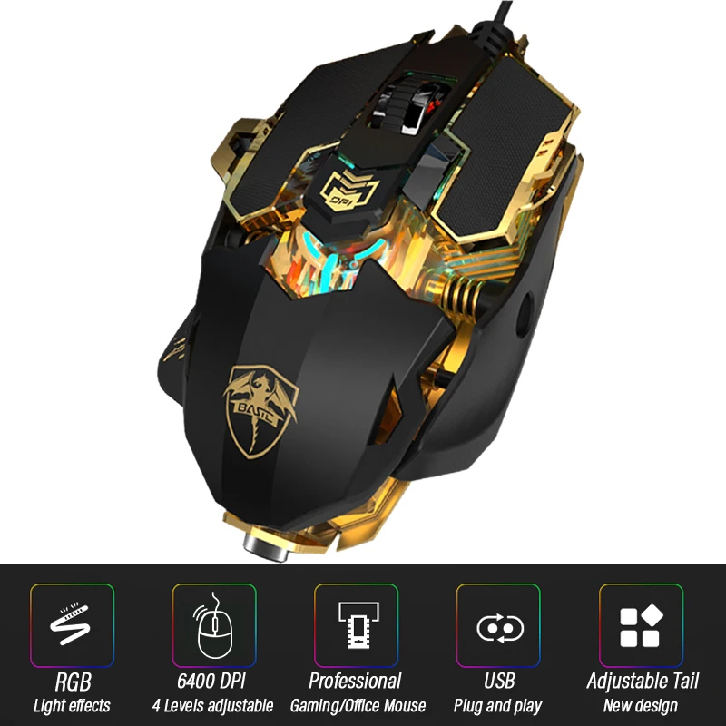 Мышь светодиодный вая Проводная со светодиодной подсветкой и RGB-подсветкой, 6400 DPI
Мышь светодиодный вая Проводная со светодиодной подсветкой и RGB-подсветкой, 6400 DPI