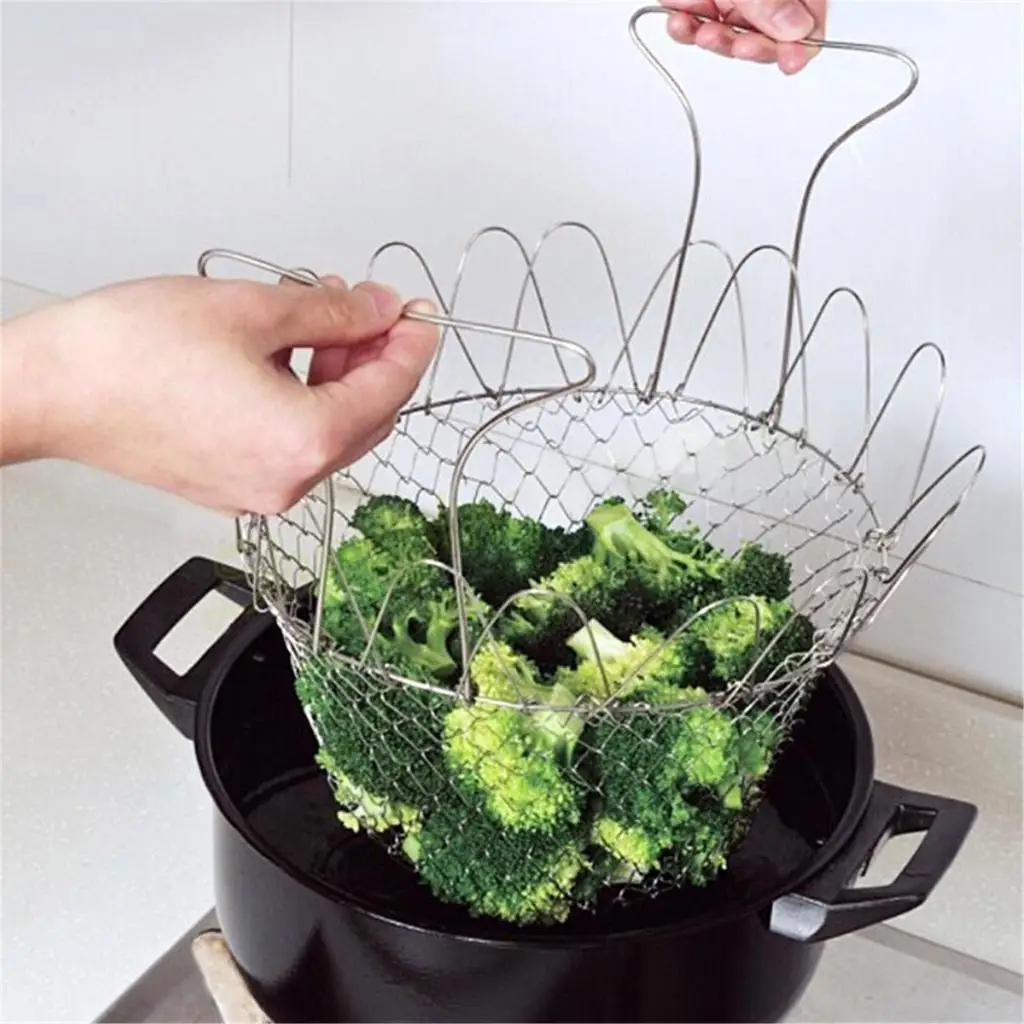 1Pcs Stainless Steel Folding Frying Basket Cook Basket New Telescopic Frying Basket Multifunctional Kitchen Basket
1Pcs Stainless Steel Folding Frying Basket Cook Basket New Telescopic Frying Basket Multifunctional Kitchen Basket