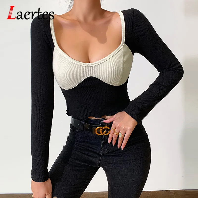 Laertes Patchwork Crop Top Women Long Sleeve 2021 Autumn Fashion Ribbed Skinny O Neck Elegant Y2k T Shirt Female Clothing
Laertes Patchwork Crop Top Women Long Sleeve 2021 Autumn Fashion Ribbed Skinny O Neck Elegant Y2k T Shirt Female Clothing