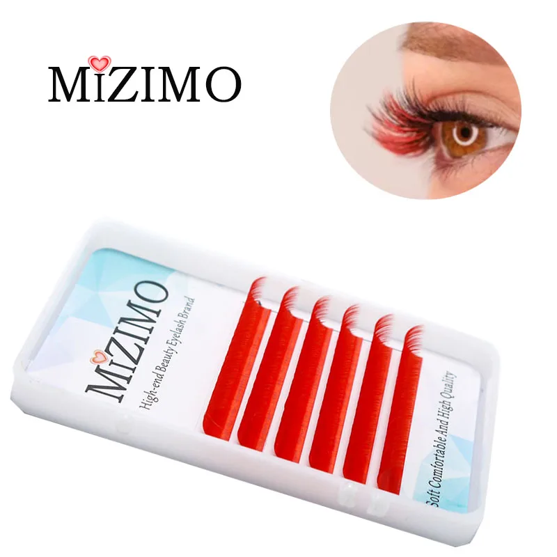 

MIZIMO Free shipping New Color grafting eyelash 0.07/0.1mm C/D 8-17mm Red Artificial Mink Hair Character Eyelash Extension