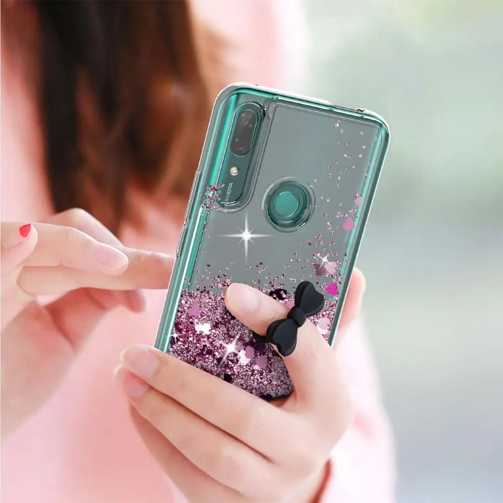 Чехол с жидким блеском P smart Z для Huawei Smart 2019 2020 2021 чехол динамическим песком из ТПУ