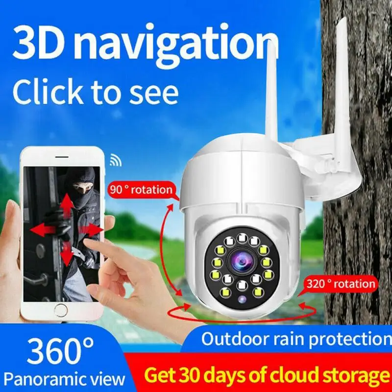 HD 1080P PTZ Wifi IP Camera Outdoor AI Human Detect Wireless Speed Dome CCTV Security Cameras H.264 P2P Audio 2MP Camera
HD 1080P PTZ Wifi IP Camera Outdoor AI Human Detect Wireless Speed Dome CCTV Security Cameras H.264 P2P Audio 2MP Camera