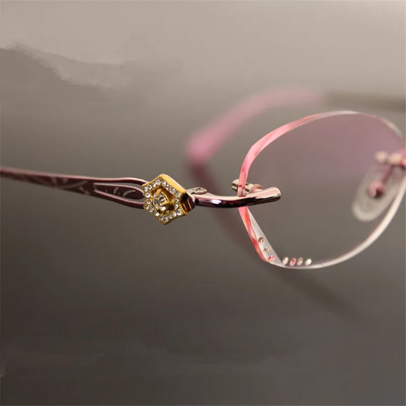 Ladies Prescription Glasses Myopia Hyperopia Frameless Diamond Coloured Glasses Progressive Multifocal Optical Glasses 905
Ladies Prescription Glasses Myopia Hyperopia Frameless Diamond Coloured Glasses Progressive Multifocal Optical Glasses 905