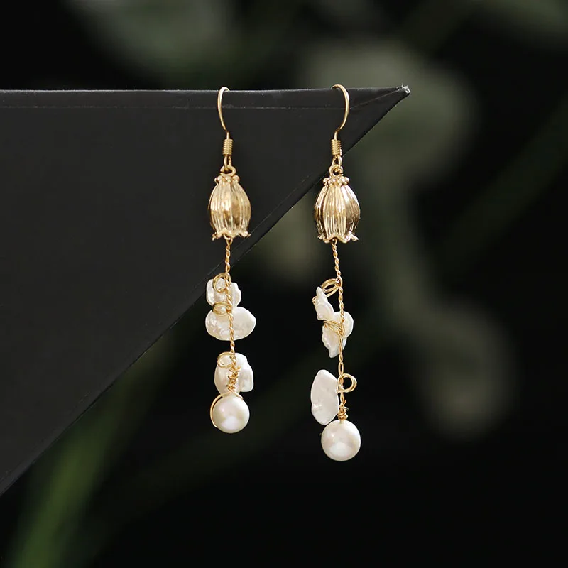 Morkopela Freshwater Pearls Flower Earrings Wedding Bridal Jewelry Baroque Long Dangle Drop Earring Gift For Women
Morkopela Freshwater Pearls Flower Earrings Wedding Bridal Jewelry Baroque Long Dangle Drop Earring Gift For Women