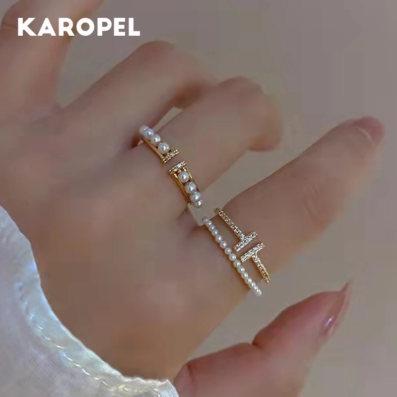 Женское открытое регулируемое вечерние ЦО с жемчугом и буквой T 
Женское открытое регулируемое вечерние ЦО с жемчугом и буквой T