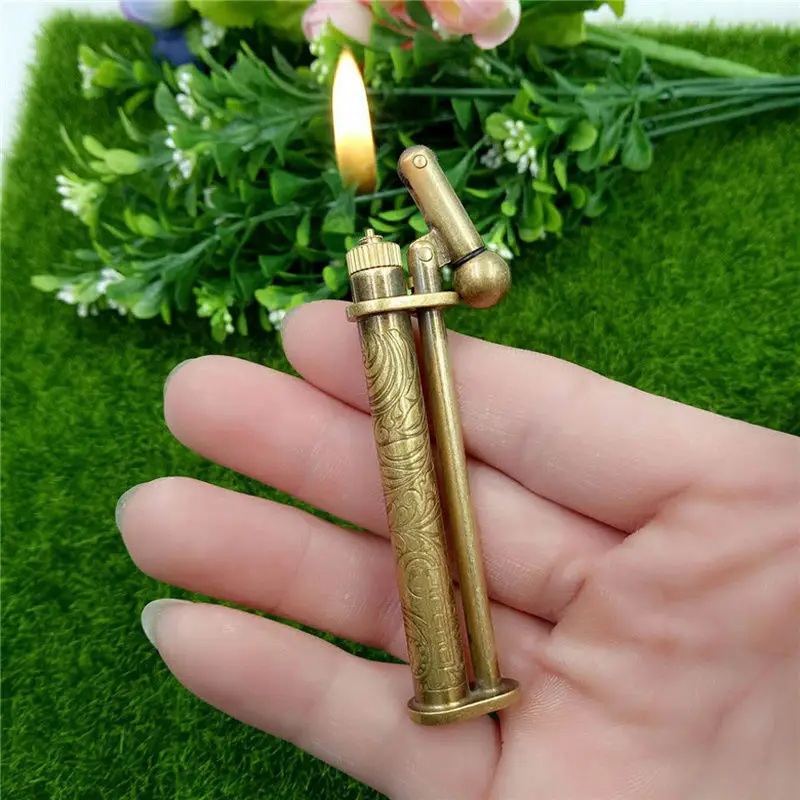 Зажигалка ручной работы JIFENG из чистой меди миниатюрная трехсекционная зажигалка