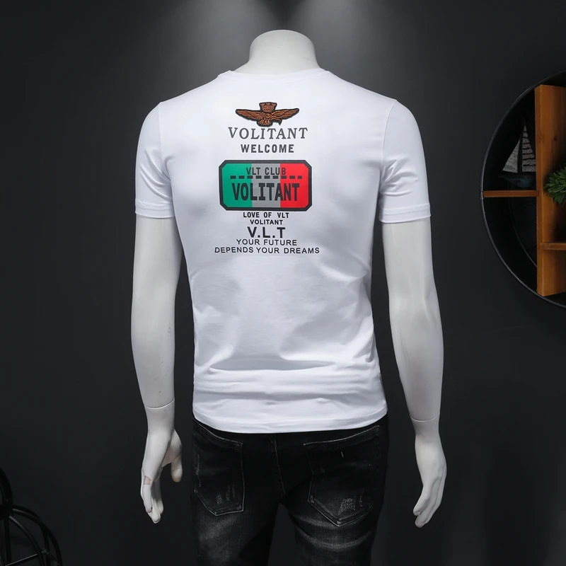 High Quality Men's T-Shirts Italy Flag Brand Designer Eagle Embroidery Tee Shirt Short Sleeve Male Summer Clothing T1108
High Quality Men's T-Shirts Italy Flag Brand Designer Eagle Embroidery Tee Shirt Short Sleeve Male Summer Clothing T1108