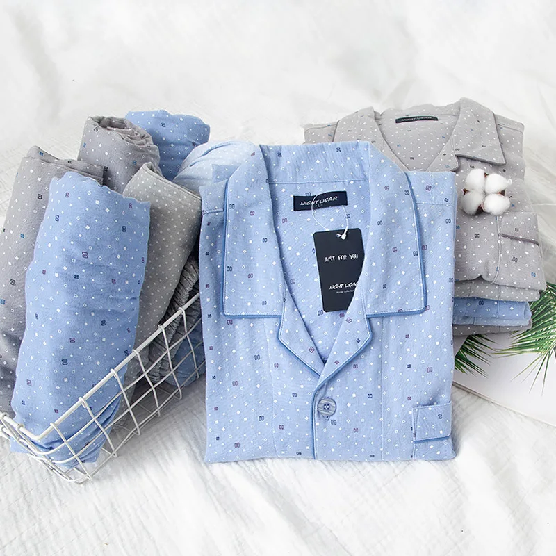 Men's Cotton Double gauze Home clothes Spring and summer Long and short sleeve pants and pajamas suit for the elderly large size
Men's Cotton Double gauze Home clothes Spring and summer Long and short sleeve pants and pajamas suit for the elderly large size