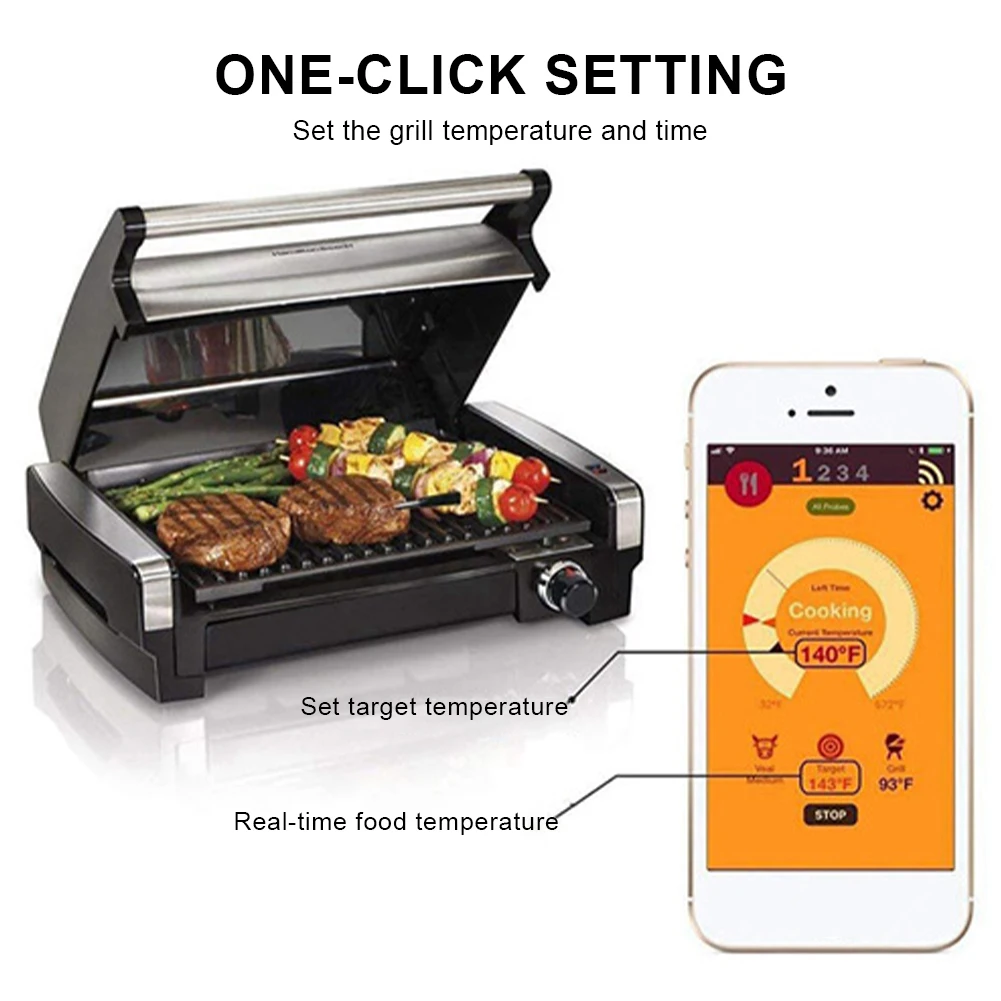Wireless Meat Thermometer Smart Bluetooth Connection Meat Temperature Detector with Alarm for BBQ Grill Oven
Wireless Meat Thermometer Smart Bluetooth Connection Meat Temperature Detector with Alarm for BBQ Grill Oven