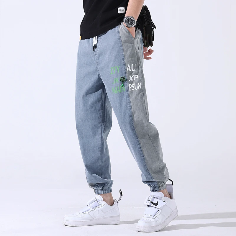Мужские джинсовые шаровары, синие и серые мешковатые Джоггеры в уличном стиле с принтом букв, джинсовые брюки, лето 2021
Мужские джинсовые шаровары, синие и серые мешковатые Джоггеры в уличном стиле с принтом букв, джинсовые брюки, лето 2021