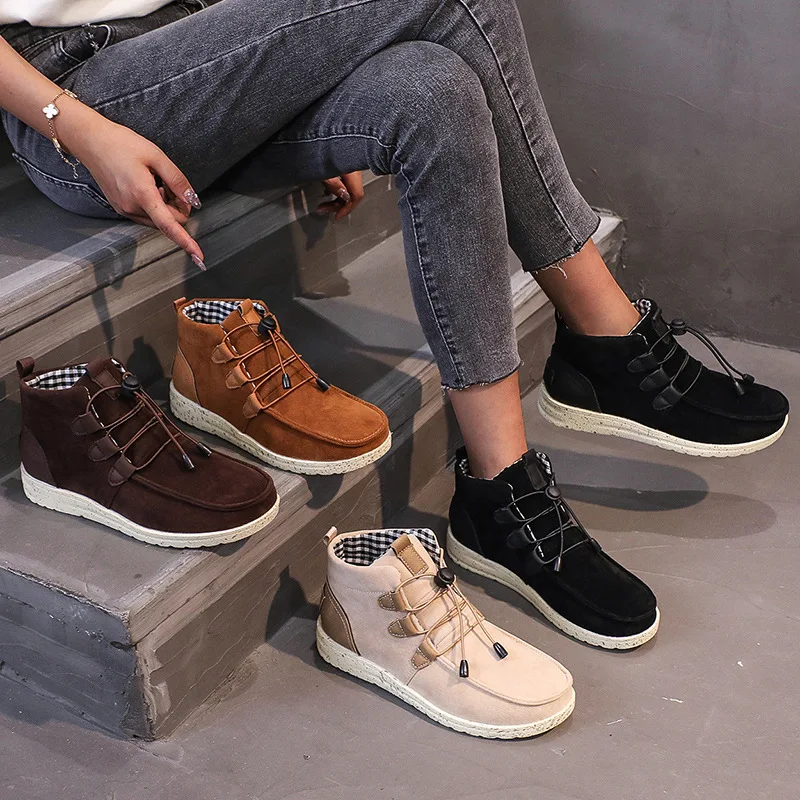 Women Shoes Wintter Faux Suede Flat Round Head Heel Ankle Boots Lace Up Warm Short Boots Casual Women Sneakers Cotton Shoes
Women Shoes Wintter Faux Suede Flat Round Head Heel Ankle Boots Lace Up Warm Short Boots Casual Women Sneakers Cotton Shoes