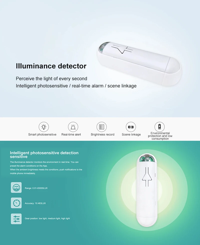 S-LUX-ZB Zigbee Tuya Smart Light Sensor Timing Feedback Of Brightness Mobile APP Push Warning Intelligent Sensitivity Detection
S-LUX-ZB Zigbee Tuya Smart Light Sensor Timing Feedback Of Brightness Mobile APP Push Warning Intelligent Sensitivity Detection