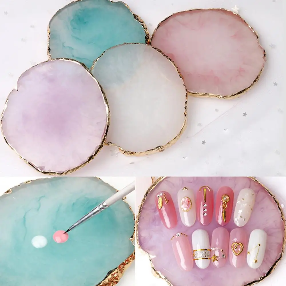 Natural Resin Agate Nail Art Gel Polish Tool Color Paint Nail Palette for Nail Color Mixing Display Holder Nail Art Tools 
Natural Resin Agate Nail Art Gel Polish Tool Color Paint Nail Palette for Nail Color Mixing Display Holder Nail Art Tools