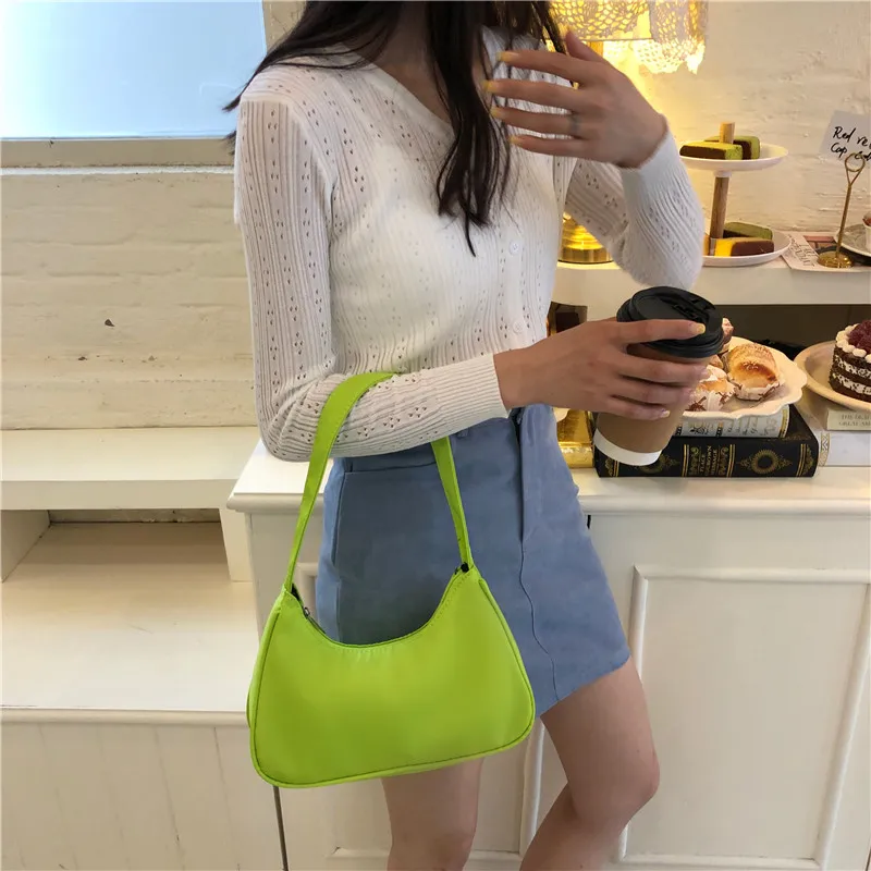 Elegant Small Hobos Shoulder Bags for Women Solid Color Ladies Nylon Underarm Top-handle Bag Cool Girls Purses Phone Pouch Bolsa
Elegant Small Hobos Shoulder Bags for Women Solid Color Ladies Nylon Underarm Top-handle Bag Cool Girls Purses Phone Pouch Bolsa