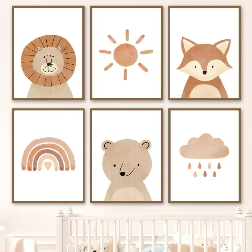 Boho Animals Nordic Poster Lion Bear Fox Sun Rainbow Cloud Rain Nursery Wall Art Print Canvas Painting Decor Pictures Kids Room
Boho Animals Nordic Poster Lion Bear Fox Sun Rainbow Cloud Rain Nursery Wall Art Print Canvas Painting Decor Pictures Kids Room