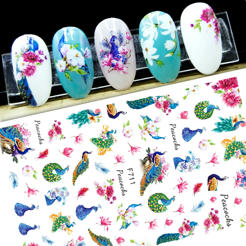 New 3D Stickers for Nails Peacock Nail Sticker Foil Decals Feather Flower Nail Art Decorations Manicure Accessories 
New 3D Stickers for Nails Peacock Nail Sticker Foil Decals Feather Flower Nail Art Decorations Manicure Accessories