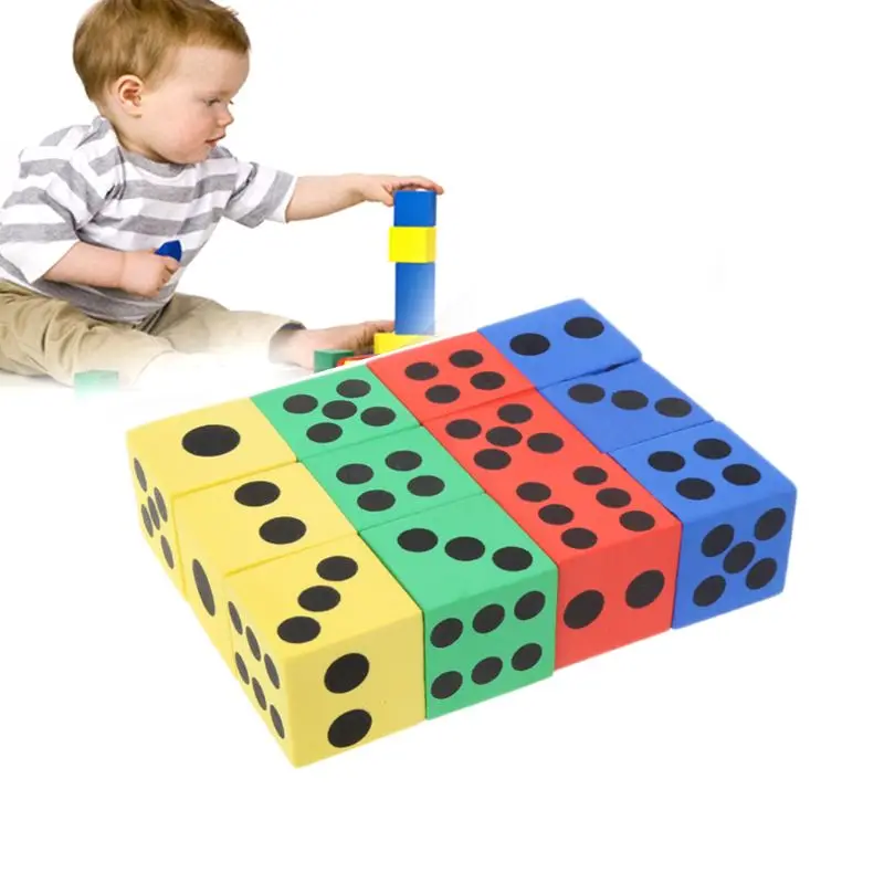 270C 6pcs Math Toys Giant EVA Foam Dice Kid Educational Toys Party Game Dice Block