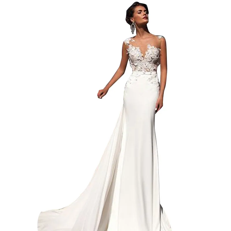 2021 European and American Summer New Dress Sexy Lace Perspective Wedding Dress Long Skirt Women Dress Vintage Elegant Wedding 
2021 European and American Summer New Dress Sexy Lace Perspective Wedding Dress Long Skirt Women Dress Vintage Elegant Wedding